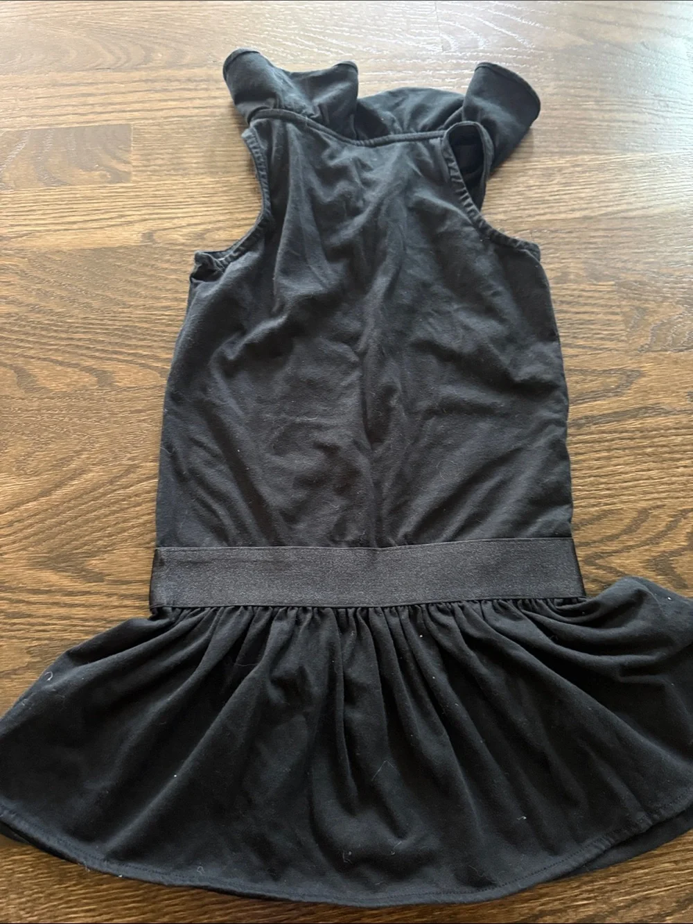 Ralph Lauren Black Sleeveless Ruffle-Neck Knit Dress
